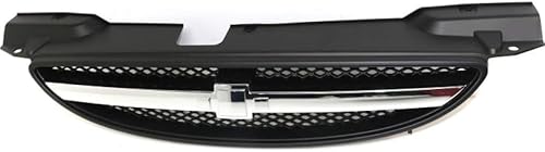 Para Chevy Aveo Grille Assembly 2004 05 06 2007 Carcasa e inserto negro pintado con barra central cromada de plástico GM1200559 96492232