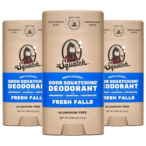 Dr. Squatch Natural Deodorant for Men 3 Pack Fresh Falls Cover