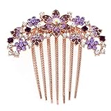 Bohend Rhinestone Flower Hair Comb Decorative Hair Combs Bridal Hair Accessories for Women and Girls