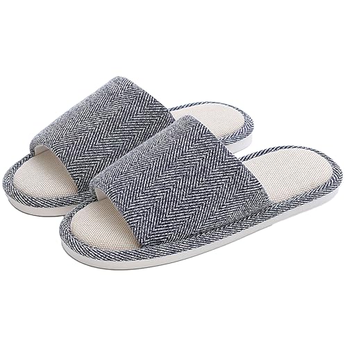 JIJIe Hausschuhe Leinen Indoor Hausschuhe für Männer und Frauen,...