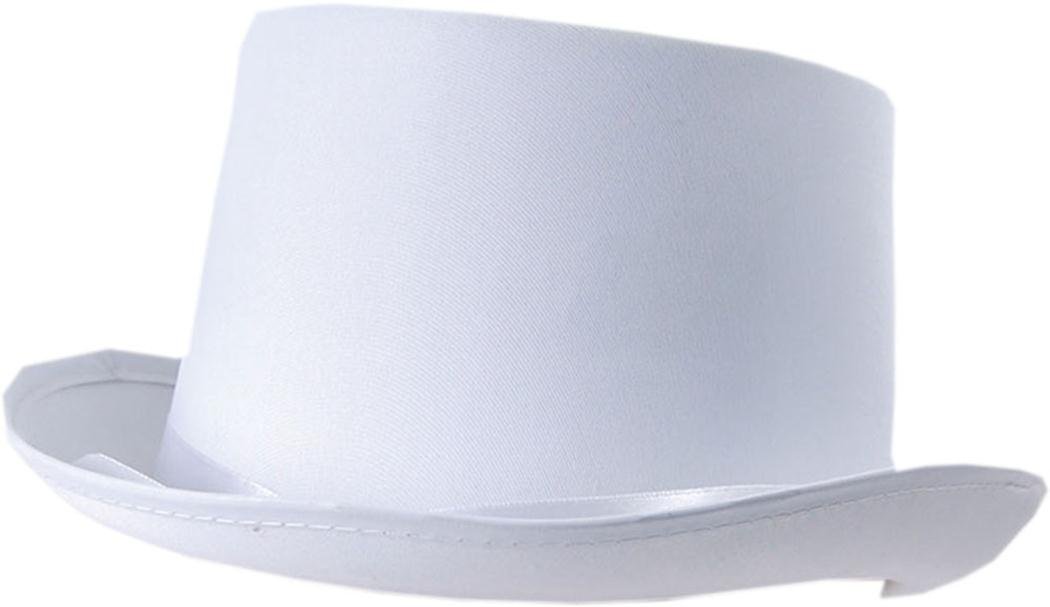 Bristol Novelty Top Hat White, Satin Look