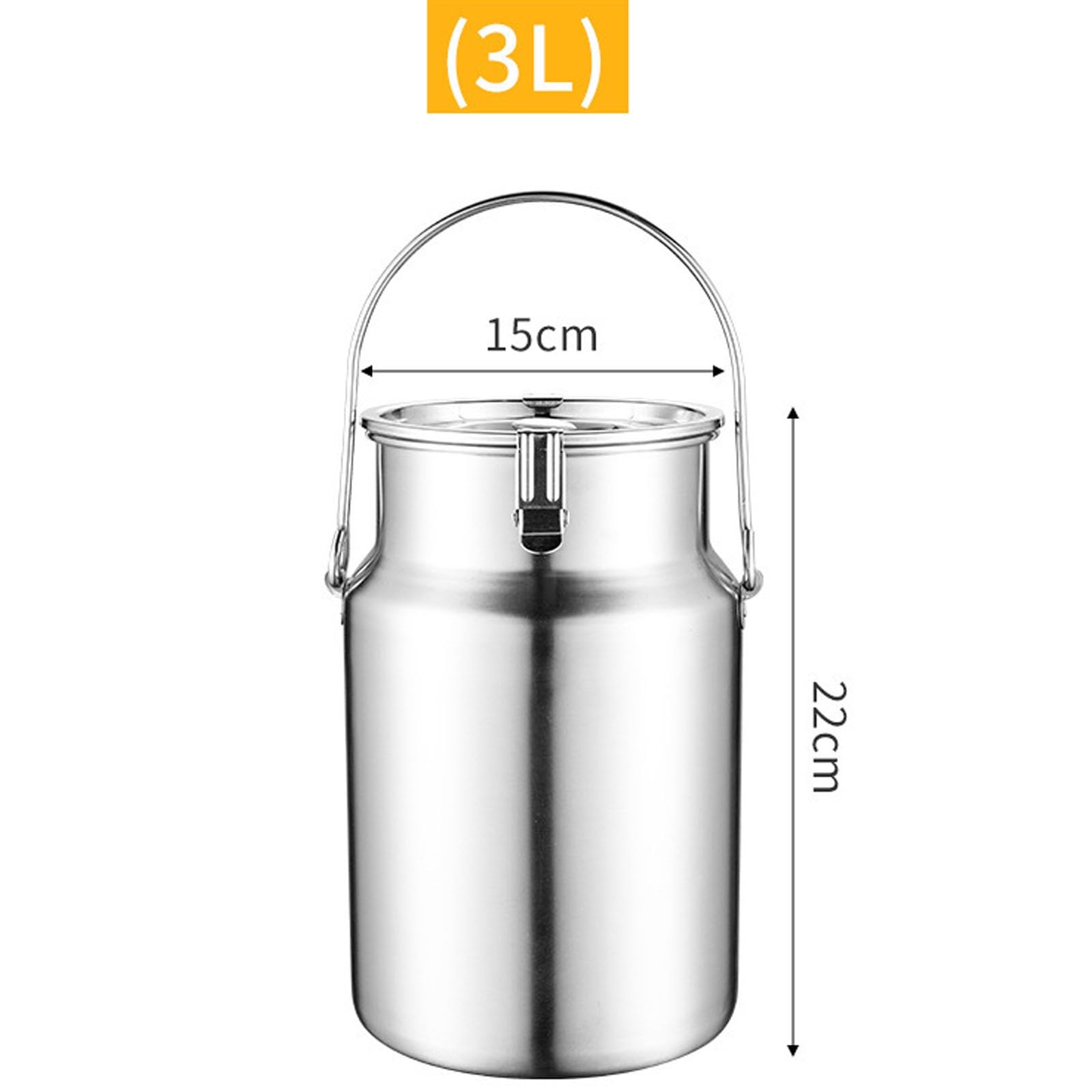 Dzbanek na mleko ze stali nierdzewnej 304 L / 5 l / 10 l pojemnik na mleko z pokrywką trwały i szczelny, idealny do przechowywania mleka śmietanki i produktów mlecznych niezbędnych w kuchni
