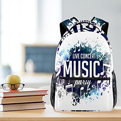 Mochila para portátil resistente con compartimentos y estampado de jazz 6