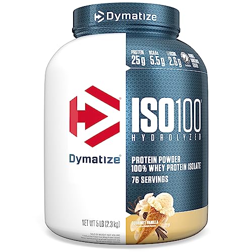 Dymatize ISO 100 Whey Protein Powder with 25g of Hydrolyzed 100% Whey Isolate,...