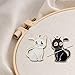 Price comparison product image Lovely Cat Needle Minder Magnetic for Cross Stitch, Black and White Cat Needle Holder for Crafts and Needlework Supplies2 PCS