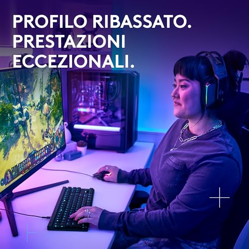 G515 TKL, tastiera gaming cablata a profilo ribassato, RGB completamente personalizzabile, copritasti in PBT bicomponente, switch Tactile, QWERTY US Internazionale - Nero - Tastiera gaming - Immagine 1