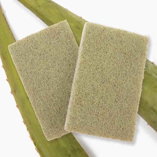 Image of Full Circle Heavy Duty Scrubber Sponge - Robust Agave Leaf & Plastic-Free Cellulose - Dual-Sided Dish Sponge for Cast Iron, Grill Grates & Oven Racks, 6 Pack