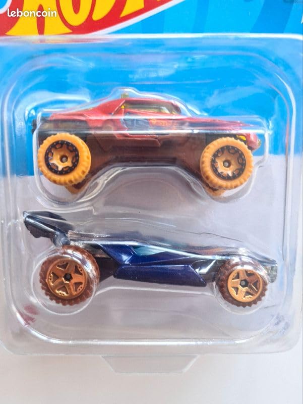 Image of Hot Wheels 2 Cars Pack Terrain Strom and Blade Rider Die-Cast Vehicle by Small CLAP for 3 Years & Above (RedBlue)