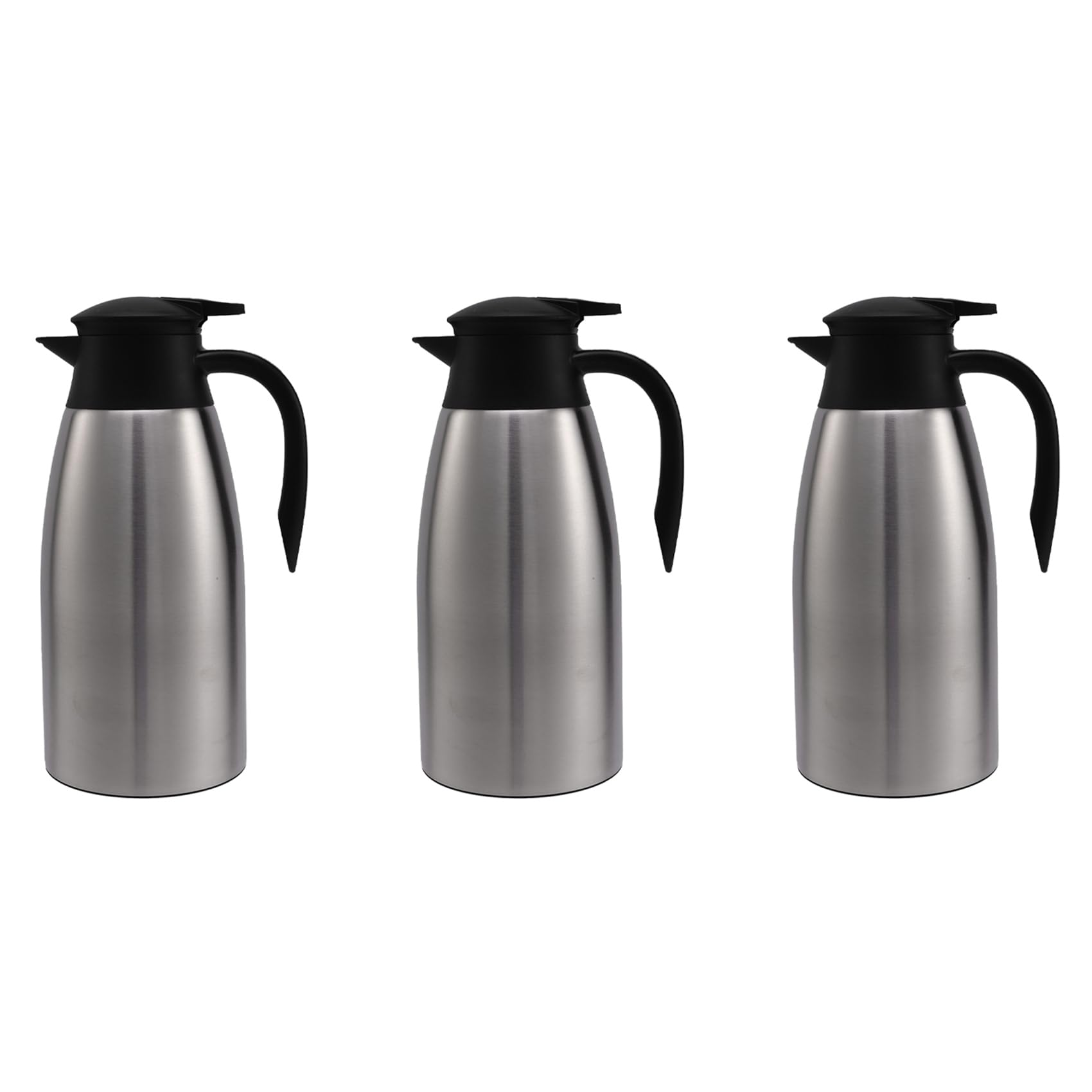 Hndhbfgrt 3X Silver 304 Stainless Steel 2L Thermal Flask Vacuum Insulated Water Pot Coffee Tea Milk Jug Thermal Pitcher