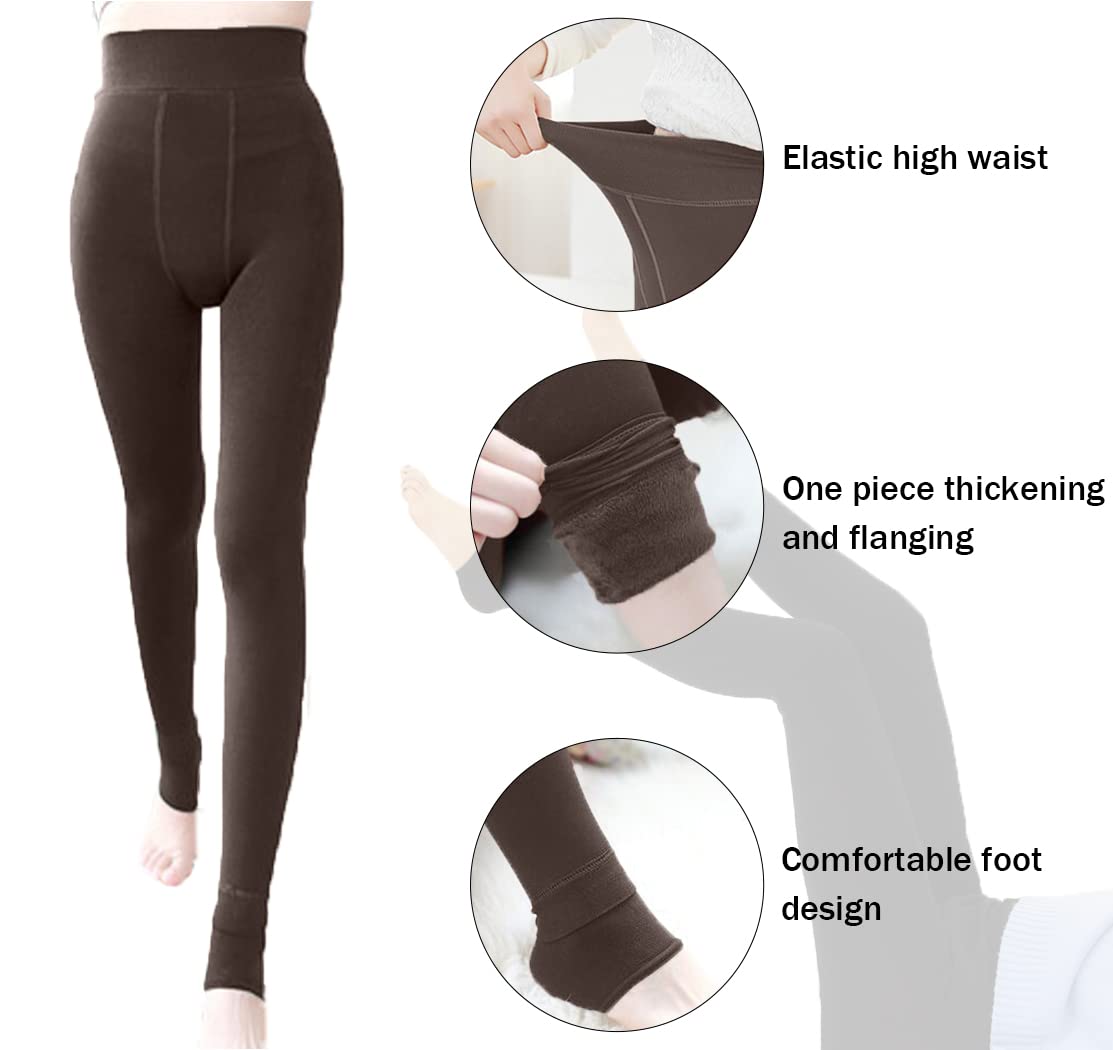 Rayson Leggings Donna Invernali Termici Leggings Elasticizzato Sport Casual Caldi Pantaloni Collant da Donna con Interno in Pile Leggings a Vita Alta Fodera in Caldo Velluto Lunghi