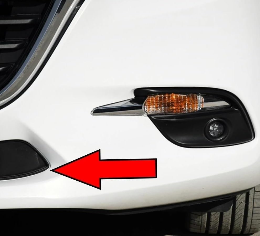 MKVAXR 1ペアフロントロアバンパーグリル牽引フックアイカバーキャップトライアングルトリム、マツダ、3アクセラ2014-2016 車のフロント下部 グリルバンパーカバー装飾キャップマツダ 3 2016 2017 2018 B63B-50-101 B63B-50-102 車のヘッドプラスチック  BANE50101 ... に適合する マツダ 3 2017-2018 フロントロアバンパー トウフックアイカバー グリルキャップ B63B-50-101 B6