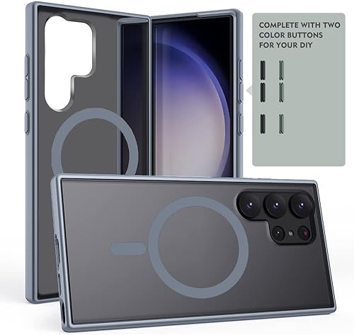 Miniatura 2 de S23 Ultra - Funda magnética para Samsung Galaxy compatible con MagSafe para Galaxy S23 Ultra, imanes fuertes, botones adicionales, parte trasera