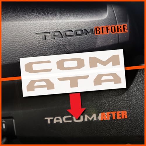 Image of (2 Sets) Prime Series UV Weatherproof Vinyl Decals for Glove Box Dashboard Letter Inserts Compatible fits Tacoma 2016-2023 (Gloss Light Quicksand)