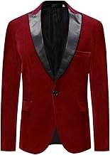 Allthemen Herren Sakko Samt Blazer Regular Fit Hochzeit Smoking Jacke für Party