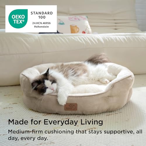 16. Bedsure Round Cat Bed – Ultra-Soft, Washable & Cozy