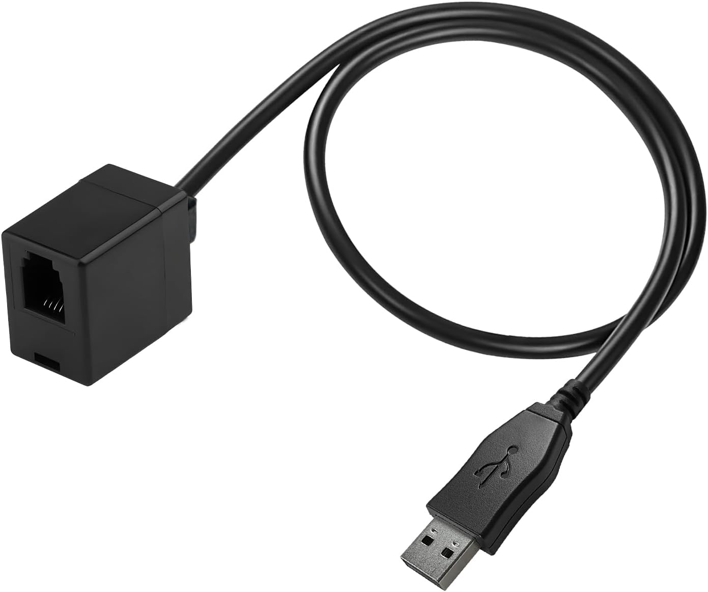 RJ9 Plug to USB Headset Adapter Cable for Plantronics Jabra Sennheiser Wireless DECT Headsets to Computer Laptop PC Mac VOIP Softphones