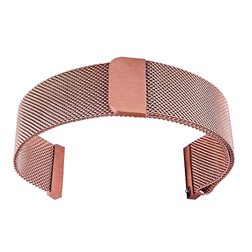 Quick Release Watch Strap 14MM 16MM 18MM 20MM 22MM 24MM Milanese Mesh Wristband Magnetic Lock Replacement Band Watch Wristbands Smartwatch Replacement Strap 2PCS (Color : Rose Gold, Size : 14MM)