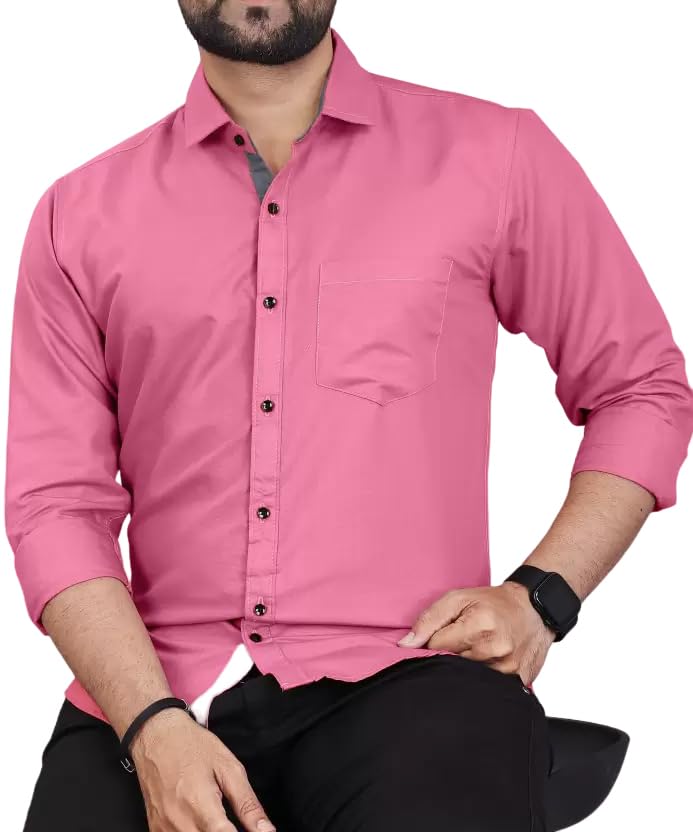 Image of Tee Projekt Premium Plain Cotton Shirt for Men | Cotton Shirt | Casual Shirt | Solid Shirt | Full Sleeves | Formal Shirt