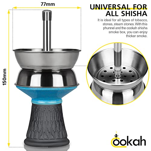 Cookah Shisha Steinkopf Set, Premium Shisha Kopf Set mit Kaminaufsatz, Universal Wasserpfeife Zubehör Ink.Tabakkopf… – Bild 3
