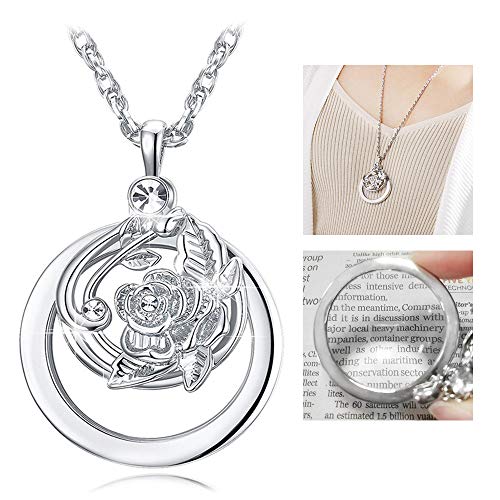 TERAISE Halskette Lupe 5X Anhänger Schmuck Lupe Erhöhen Sie die Vision als Frauen Geschenk
