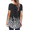 Womens Tops Casual Button Down Shirts Black Short Sleeve Summer Blouse Loose Fitting Floral XL