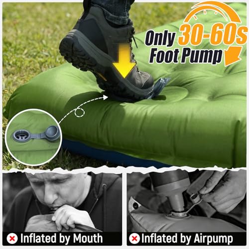 Image of FUN PAC Camping Sleeping Pad,Ultralight Camping Mattress with Pillow, Built-in Foot Pump Inflatable Sleeping Pad Compact for Camping,Backpacking, Hiking,Traveling