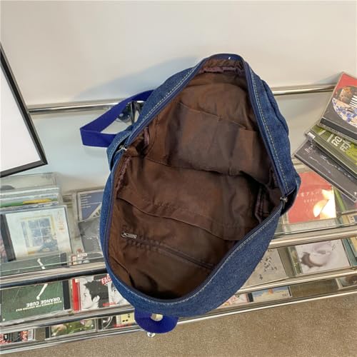 Image of MaxxCloud Vintage Denim Backpack Tote Satchel Hiking Knapsack Canvas Travel Bag Handbag Purse Rucksack 519 Light Blue, Standard