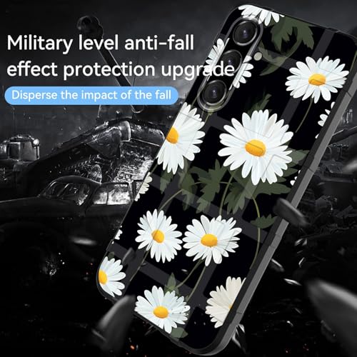 GFEWYTJYJ for Galaxy S25 Case,Fashion Shock-Absorption Flexible TPU Bumper Soft Rubber Protective Phone Case Cover for Samsung Galaxy S25 6.2" 2025,White Daisy Flower - image 2
