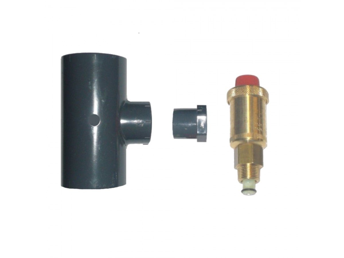 Pool Schwimmbad Entlüftungsset für PVC verrohrung d 50 mm bestehnd aus 1 x Reduktion T-Stück(70706) 1x reduktion 20 x 3/8" (71143) und 1 x Entlüfter (76884)