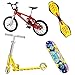 Mini Set di Giocattoli per Dita, 4 Pezzi Finger Skateboards Finger Bicicletta Scooter a Dita Vitality Board Mini Skateboard per Dita Giocattolo Giochi Sportivi per Bambini (Rosso)