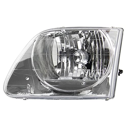 Image of TRQ Driver Side Headlight Assembly Compatible with 1997-2002 Ford Expedition 1997-2003 F150 2004 F150 Heritage Truck 1997-1999 F250 FO2502182 Lightning Style FO2502182