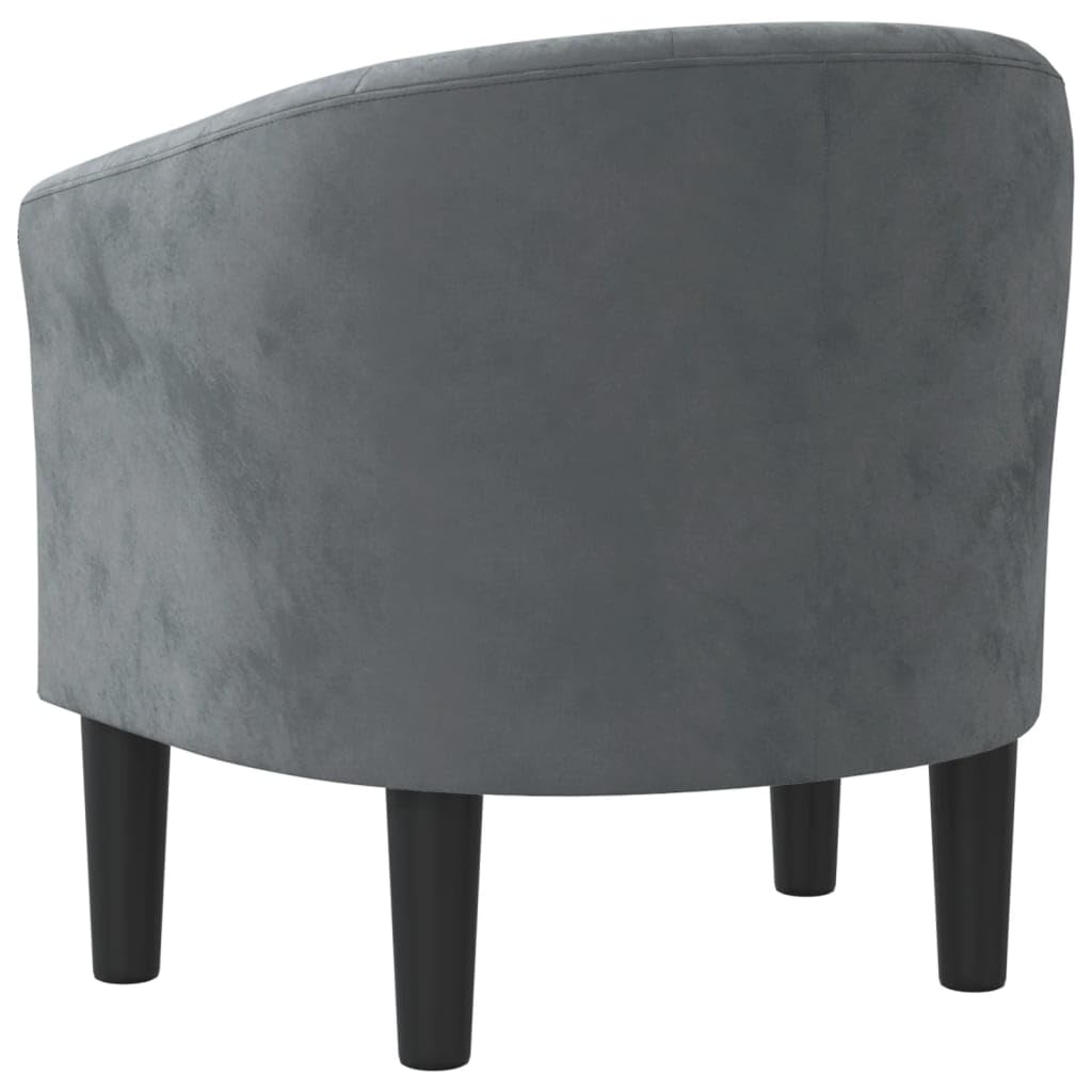 Hothingwell Sillón Cabriolet Terciopelo Gris Oscuro, Silla Moderna Sala con Asiento Acolchado, Marco de Contrachapado y Pino, Capacidad 110 Kg