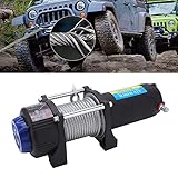 Cabrestante Eléctrico, Cabrestante Eléctrico de Acero Inoxidable 4000LB 12V Cabrestante con Control Remoto Inalámbrico para Vehículos Todoterreno ATV UTV