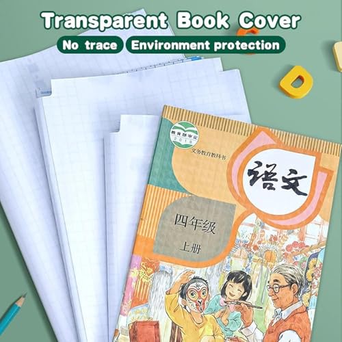 Image of Transparent Self-Adhesive Book Cover Film Sheets - 30 PCS Waterproof Book Protection Sticker Set (10 Each of 3 Sizes) | Easy Peel & Stick Cover for Textbooks, Notebooks, Registers & Office Books (30)