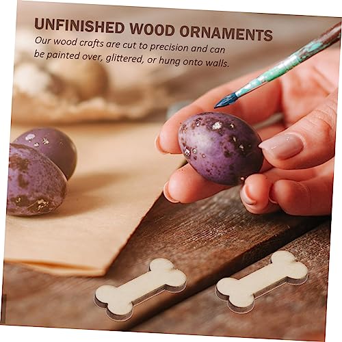 NUOBESTY 50 Stück Unfertige Hundeknochen Aus Holz Ideal Zum Bemalen Und Dekorieren Für DIY Projekte Basteln Und Holzhandwerk Perfekt Für Kreative Und Deko Ideen