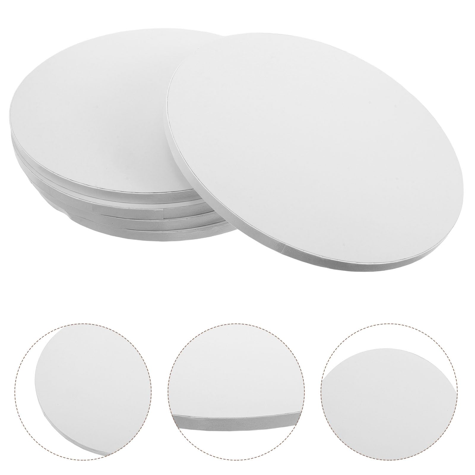 VALICLUD Plateaux à Gâteaux Ronds en Papier Ondulé Blanc 5 Pièces