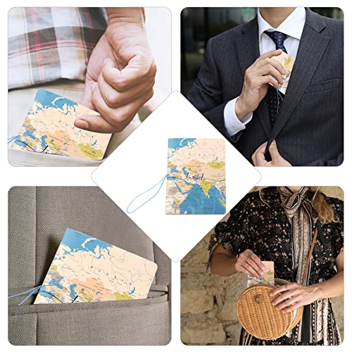 Creatcabin Passport Holder Moccasin World Map Travel Passport Case Cover Wallet With Card Case Pouch Elastic Band Closure For Business Credit Cards Boarding Passes Women And Men #TOP5