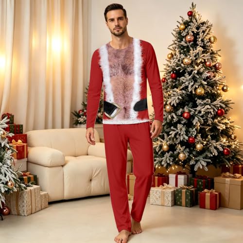 3D Funny Printed Christmas Matching Pajamas for Couples Santa Costume Pjs - image 3