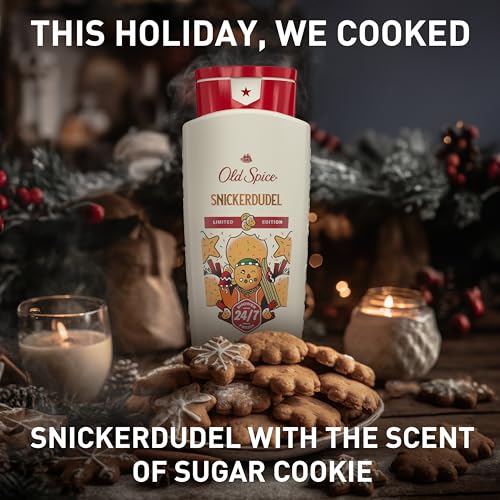 Old Spice Body Wash + Aluminum Free Deodorant for Men, Holidudes: Snickerdudel Holiday Pack, 24/7 Holiday Freshness, Gift Box for Him, Snickerdudel Sugar Cookie, 16 oz & 2.6 oz (Pack of 2) - image 7