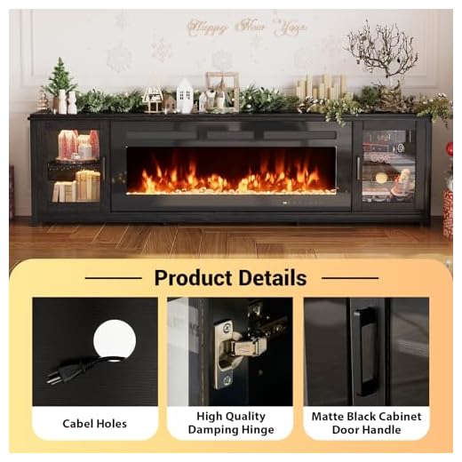 MXV 90" Electric Fireplace TV Stand