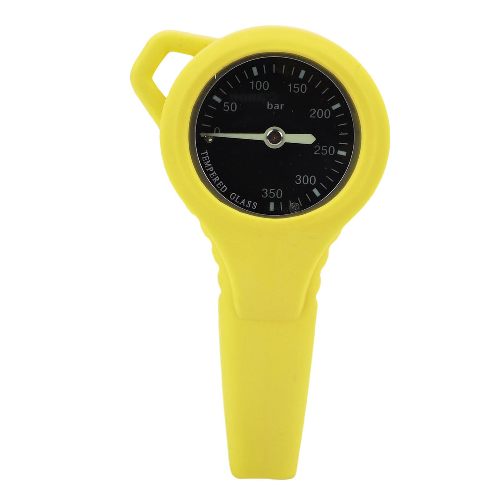 Medidor de Presión de Buceo de Metal Duradero |Medidor Luminoso BCD Compacto con Esfera Blanca y Negra, Herramienta de Prueba Sumergible Fácil de Transportar para Buceo (YELLOW)