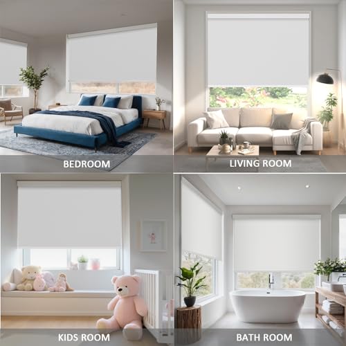 COOLWINDS Motorized Blinds with Remote Cordless Automatic Motorized Shades Custom Blinds for Windows Smart Curtains Compatible with Alexa Google Home(Blackout Jacquard White,W21 x H72in) - Image 7