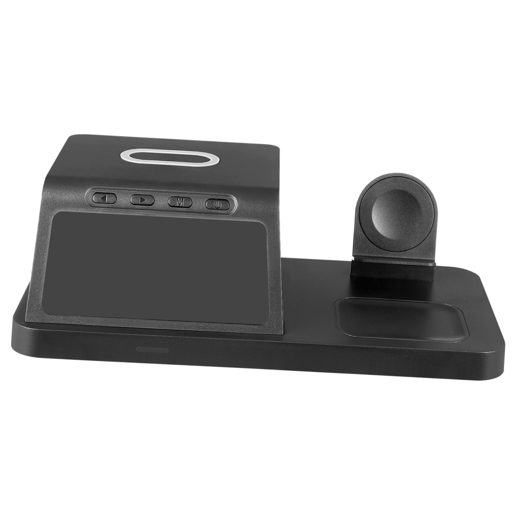 BESPORTBLE Station de Charge sans Fil Compatible avec Apple Watch Plupart des Téléphones et Écouteurs avec Horloge Numérique Intégrée