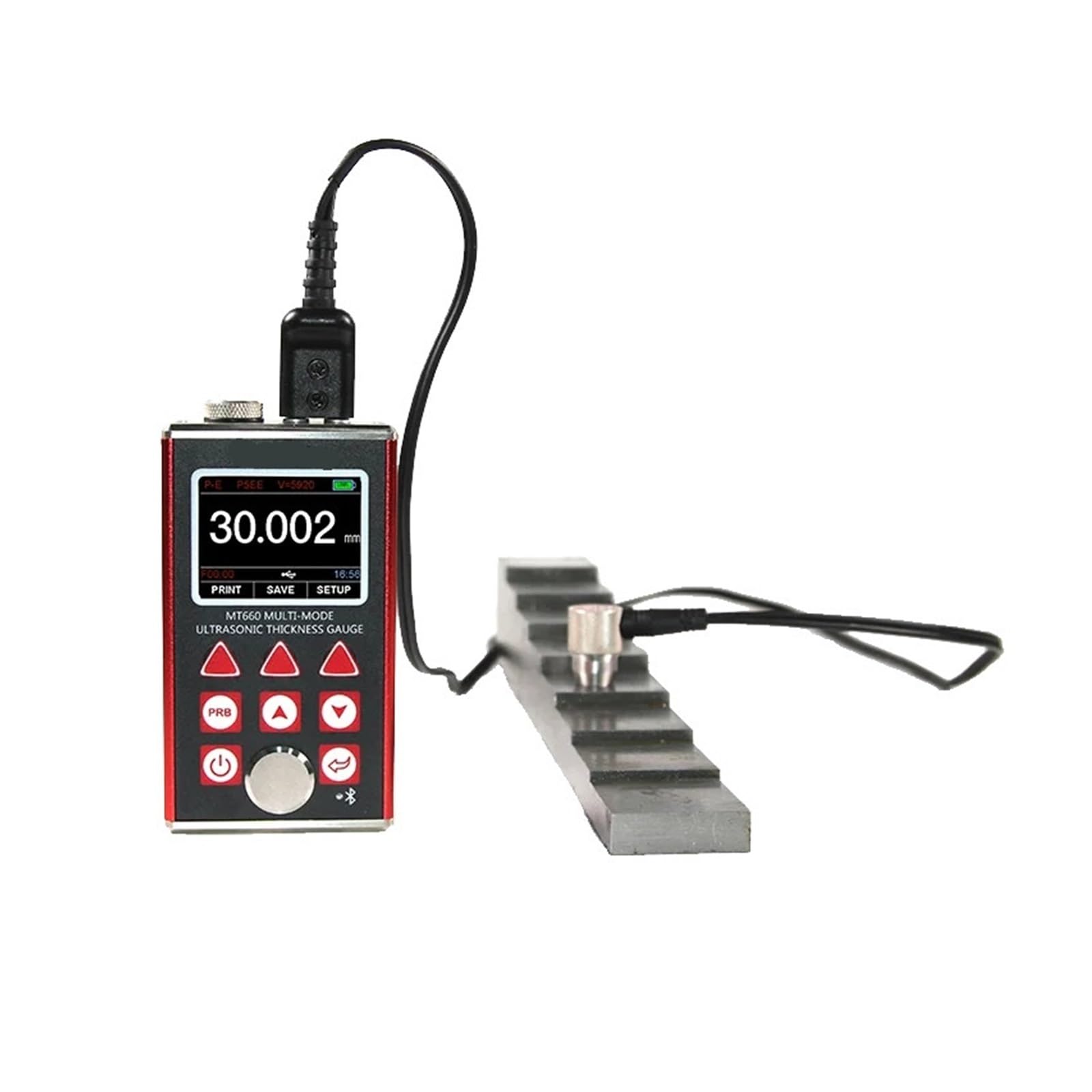 CVFRDD MT660 Ultrasonic Thickness Gauge Multi-mode 0.65-600mm(P-E) 3-100mm (E-E) with Memory