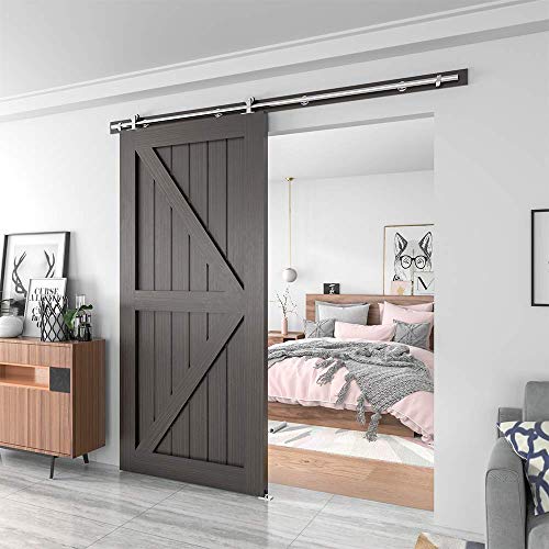 Winsoon 8Ft Sliding Barn Door Hardware Kit Stainless Steel, Top Mount, Heavy Duty, Super Smoothl And Quietl, Easy To Install, Fit Max 48" Door #TOP2