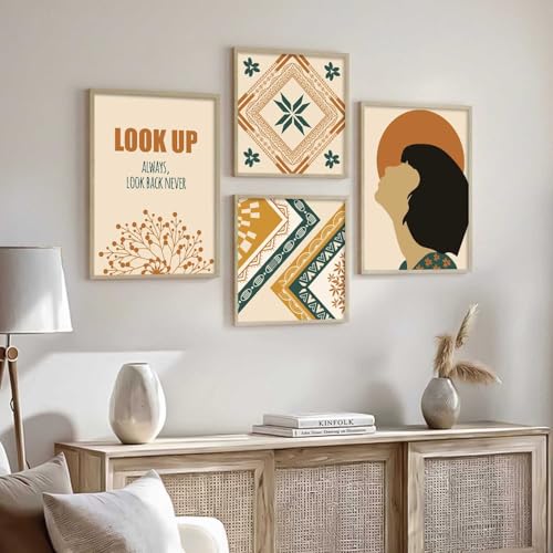 Image of kotart Wall Decor Paintings for Wall Decoration with Frame - Modern Art Framed Painting for Living Room - Big Size Wall Painting /Hanging Set of 4 (Art 8, Big (13x17 or 13x13 inch))