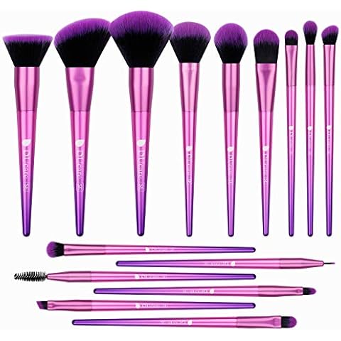 Special Cooperation-DUcare Makeup Brushes Rose Color 15Pcs Professional Foundation Face Eyeshadow Eyeliner Highlighter Travel Makeup Brushes Pink Cover