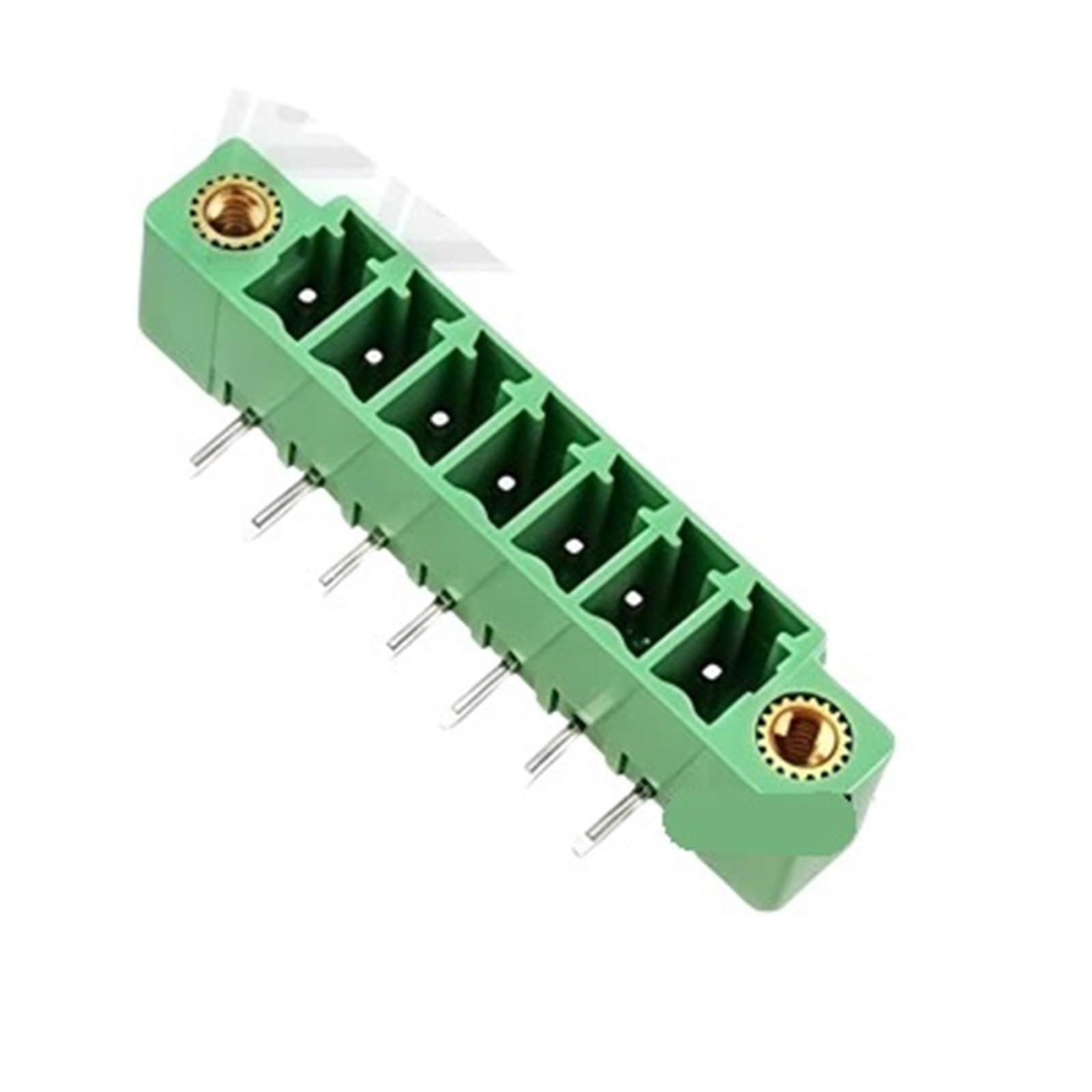 Conector de terminal de 5 piezas, paso 2EDGKM, bloque de terminales PCB de 15EDGKM, enchufable 2~24P con brida fija en panel.(Curved Pin,3.5mm Pitch,18P)