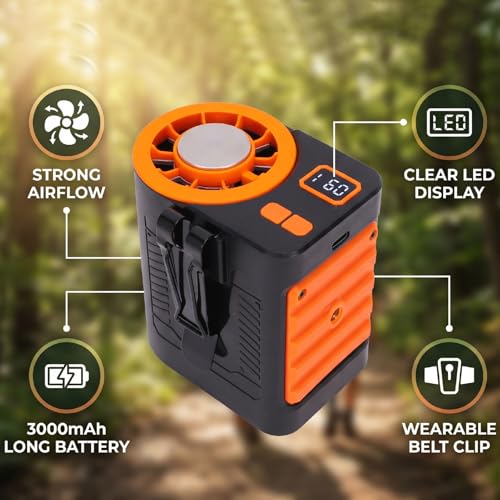 Ventilador de cintura portátil recargable contra el calor extremo 5