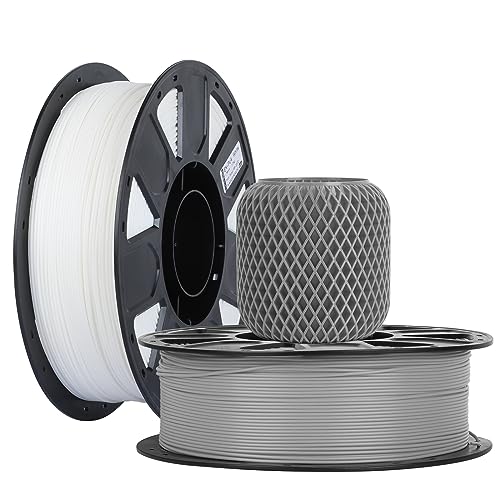 Creality Ender-PLA Filament 2KG (Blanc+Gris), Deux Bobine PLA Filament 1.75mm RÃ©sistant pour Imprimante 3D, Neatly Wound Impression Fluide, Non Colmatage et DÃ©formation (Pack BoÃ®te Blanche)
